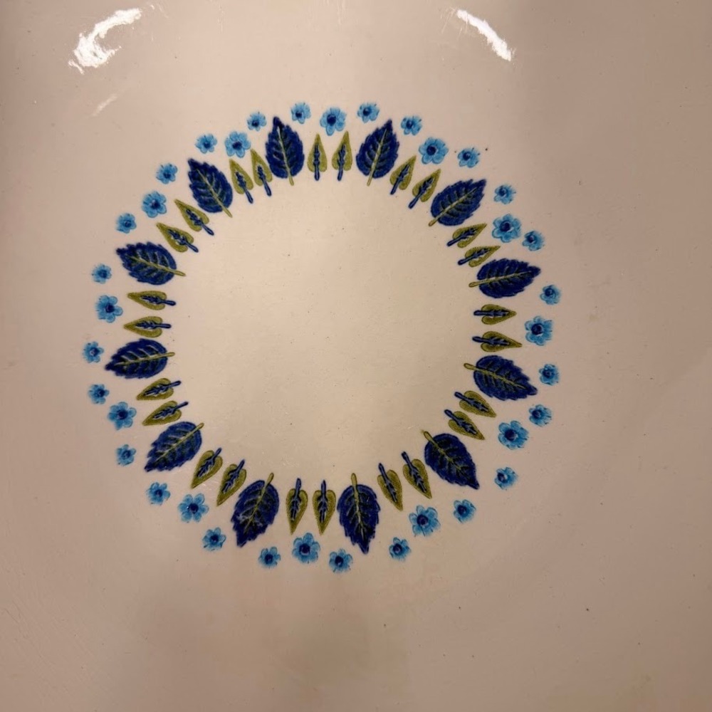 Marcrest Swiss Alpine 1950 Vintage MCM Retro USA Floral Pasta Serving Bowl 10" - Picture 3 of 7